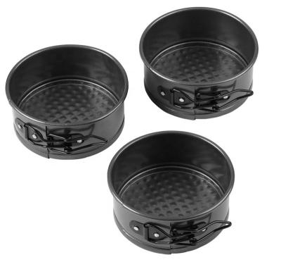 China Making Cake Mini Springform Baking Tins Set Non Stick 10.2cm (4in) 3 Piece Mini Baking Pan With Loose Base For Cheesecakes for sale