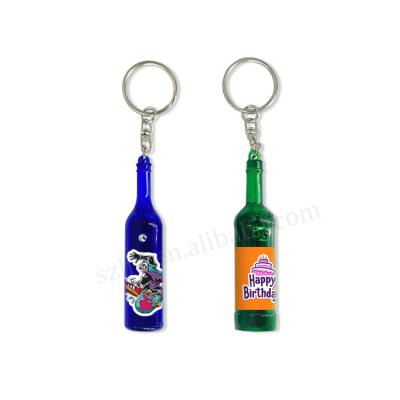 China ABS Factory Directly Supply Led Torch Key Chain Customized Logo For Wine Beer Company Promotion And Advertising for sale