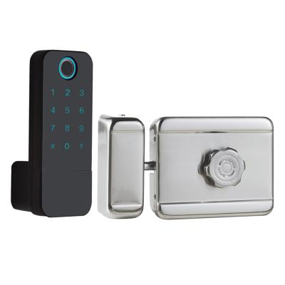 China Smart Waterproof Wireless Keyless Password Security Fingerprint Door Lock Remote Control Outdoor Door Lock for sale