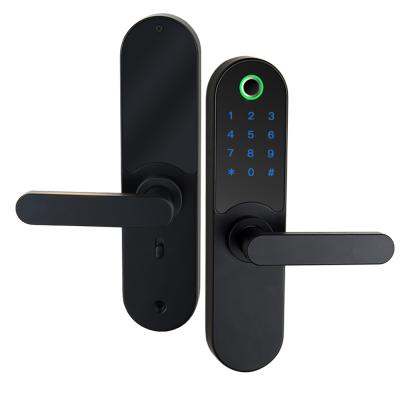 China Zinc Alloy Popular Electric Security Fingerprint Key Handle Digital Automatic Door Lock for sale