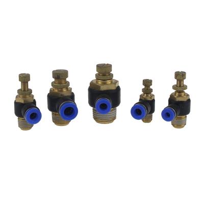 China SL Connector Throttle Valve Pneumatic Component Pneumatic Quick Speed ​​Control SL 4/6/8/10/12 - M5 01 02 0304 for sale