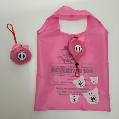 China Shopping Bag Pig Animals Shape Folding Shopping Bag for sale