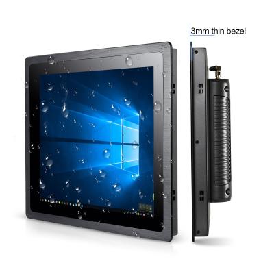 China High Powerful Fanless Industrial Computer I7 I5 I3 Front IP65 Waterproof Dustproof Touch Screen All In One PC 15 Inch for sale