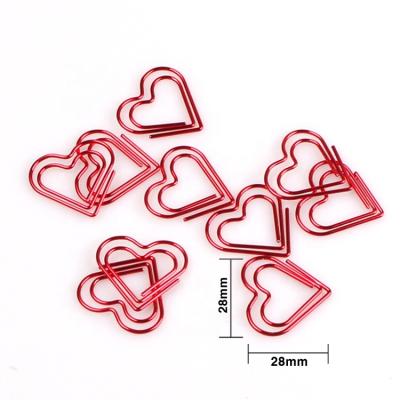 China Europe Checked Gold Supplier Custom Metallic Red Heart Shape Love Paper Clip for sale