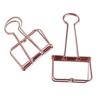 China Europe Factory Selling 51 Mm Cored Skeleton Binder Clips Rose Gold for sale