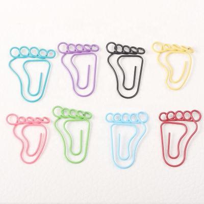 China Metal OEM Human Organ Design Foot Shape Metal Feet Paperclips for sale