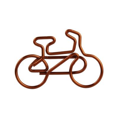 China Creative Europe Coffee Brown Color Metal Bicycle Paper Clips for sale