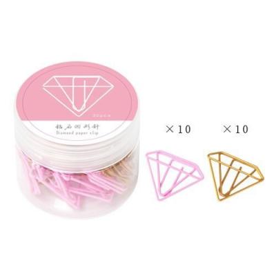 China Metal Stargood Paper Clip Maker 20pcs Per Pot Pack Small Cute Diamond Shape Paper Clips for sale