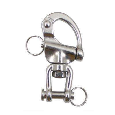 China Quick Release Marine Boat Rigging Hardware Round Ring Stainless Steel Jaw Swivel Super Strong Snap Shackle for sale