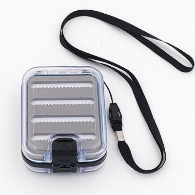 China Small Super Strong Wholesale Lid Silicone Insert Waterproof Plastic Transparent Fly Fishing Box for sale