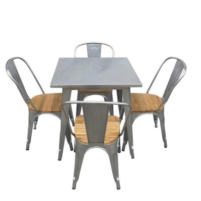 China (Height)Adjustable Best Selling Industrial Dining Coffee Tables And Colorful Modern Cheap Metal Chairs For Restaurant for sale