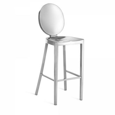 China Modern Round Back Stainless Steel Step Kong Rolling Stool Without Arms In Dining Chair for sale