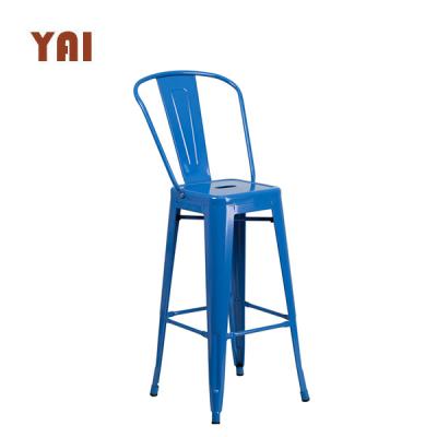 China Buy Traditional Iron Porcelain Bar Antique Height Dining Cafe Hotel Commercial Large Metal Bar Stool Single Chair for sale