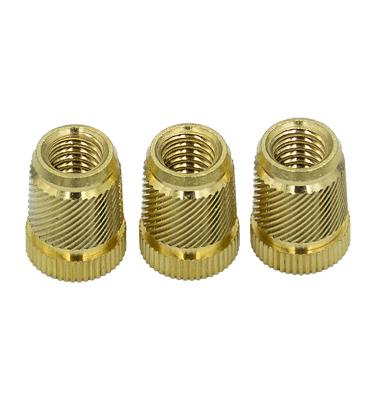 China Water Treatment Thread Knurling Decorative Round Insert Brass M8 Nuts For Furniture for sale