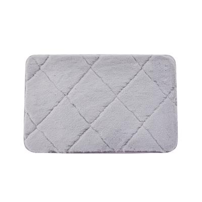 China Durable Soft Machine Washable Shower Mats Blanket Faux Rabbit Fur Non-Slip Deodorant Bath Mat for sale