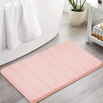 China Sustainable Anti Slip Memory Foam Absorbent Super Comfortable Waterproof Bath Mats Quick Dry Bathroom Rugs for sale