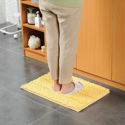 China Viable Wholesale Best Prices Shaggy Hotel Bathroom Floor Microfiber Chenille Anti-Slip Bath Mat for sale