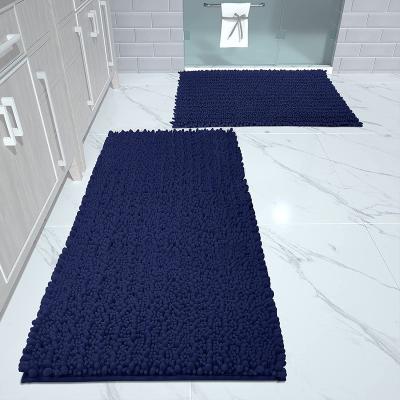 China Sustainable Wholesale Custom Non Slip Dry Shaggy Hotel Bathroom Mat Quick Microfiber Chenille Bath Mats for sale