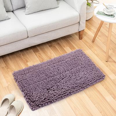 China Sustainable Square Non Slip Shaggy Shower Chenille Bath Mat Anti-Smell Cover Small Absorbent Bathroom Flooring Made In Vietnam for sale