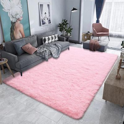 China Wholesale Warmful Living Room Pink Faux Rabbit Fur Rugs Custom Area Rugs Washable for sale