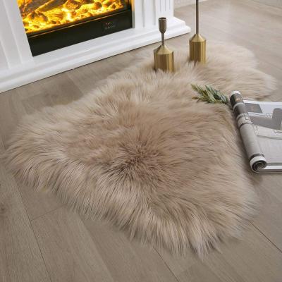 China Factory Price Non-slip Ultra Soft Faux Sheepskin Fur Blanket, Area Rug Long Pile Fluffy Area Rug For Bedroom Living Room for sale