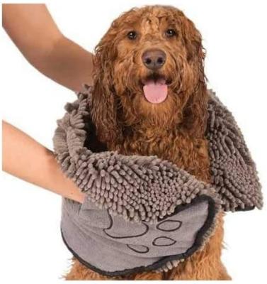 China Durable Super Absorbent Drying Bath Dog Towel For Dog Chenille Pet Towel for sale