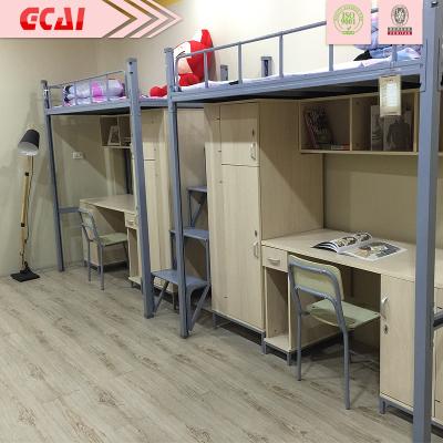 China Cheap Bunk Bed Simple Design Super Strong Heavy Duty Student Bunk Bed With Desk for sale