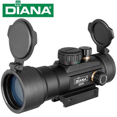 China DIANA 3X44 Green Dot Sight Scope Red Dot Riflescope Tactical Optics Fit 11/20mm Rail Rifle Sight For Hunting FW1-NHD324 for sale