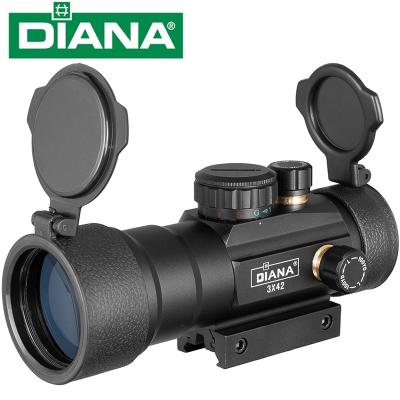 China DIANA 3X42 Green Red DotTactical Scope Red Dot Sight Riflescope Optics Fit 11/20mm Rail Rifle Sight For Hunting FW1-NHD323 for sale