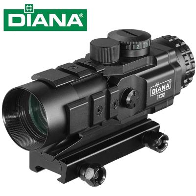 China 3X32 Red and Green BDC Hunting Chevron Tactical Rifle Optic Scope with Rails for 20mm FW44-DAN-518 for sale