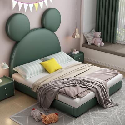 China (Others) Pine Wood Boy Bed Double View Adjustable Airland Genuine Leather Modern Beds For Kids for sale