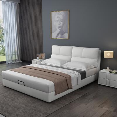 China Air-Land Adjustable High Density Resilient Modern Luxury Sponge Villa Furniture Bed Leather Bed (Other) for sale