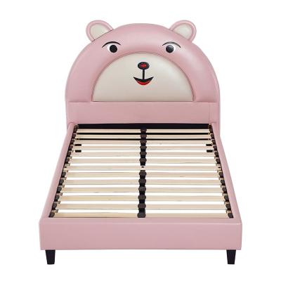 China Hot-selling Cute Children's Bed (Other) Hotel Furniture Leathaire Bed Indoor Adjustable Frame High Quality Cartoon Backrest for sale