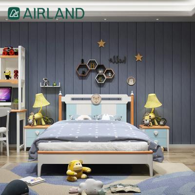 China Solid Wood Air-Land Modern Furniture Bedroom Wood Frame Storage Bed Child Girls Kids Bed For Kid for sale