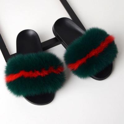 China Lovely Ladies Shoes Fashion Fur Slide Vendor Lightweight Colorful Outdoor Women's Large Fur Slides for sale