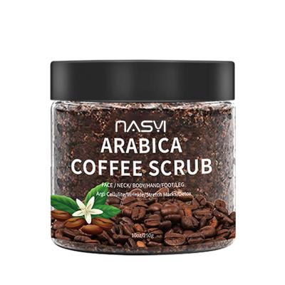 China Organic Exfoliator Private Label Face And Body Scrub Skin Whitening And Exfoliating Natural Arabica Coffee Body Scrub for sale