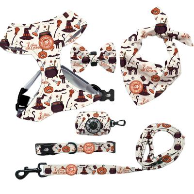 China Reflective High Quality Customizable Halloween Dog Harness Chest and Back Six-Piece Combination Series. for sale