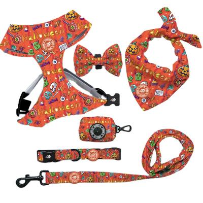 China Thoughtful Customizable Halloween Dog Harness Chest and Back Six-piece Combination Series. for sale