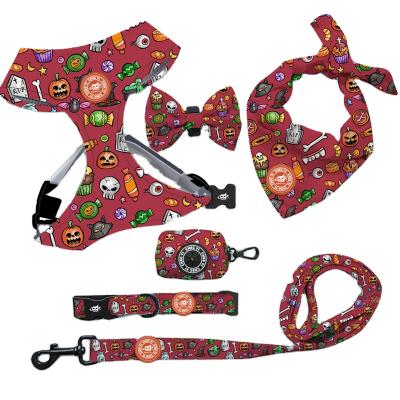 China Thoughtful Hot Sale Customizable Halloween Dog Harness Chest and Back Six-piece Combination Series. for sale