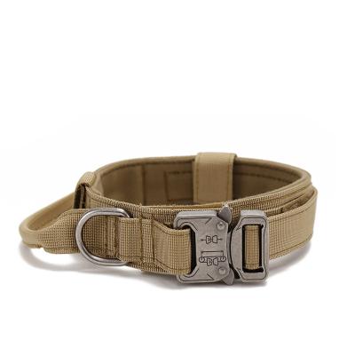 China Custom Outdoor Nylon Wear Resistant Medium Adjustable Dog Collar And Large Tactical Pet Collar Traction for sale