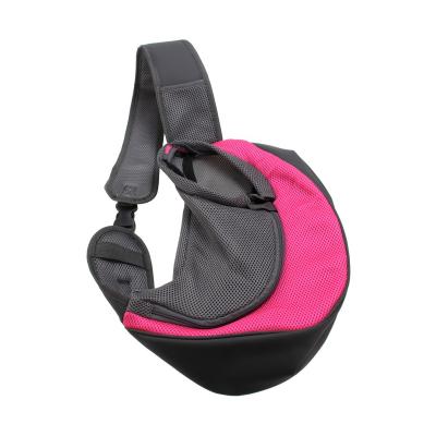 China Breathable Comfortable Adjustable Outer Strap Carry Bag Cat Dog Chest Mesh Bag Pet Carrier Shoulder Bag Travel for sale