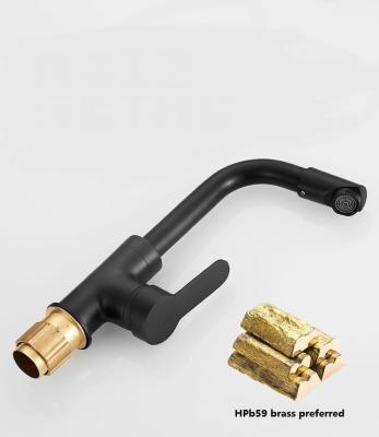 China Factory Direct Selling Kitchen Water Taps Bald Strong Single Tap Stainless Steel Faucet Bending Thermostatic Single Paint Black for sale