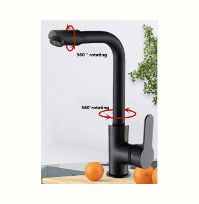 China Luxury Kitchen Faucets 2022 Hot Single Cold Brass Thermostatic Kitchen Faucet Black Faucet for sale