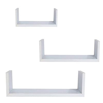 China Bathroom Floating Shelves Wall Mounted Wall Shelf White For Bedroom / Living Room / Bathroom Kitchen Shelves 3 Sizes for sale