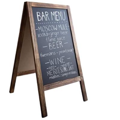 China Large Solid Wood Black Wooden A-Frame Chalkboard Signage/Restaurant Menu Erase Board/Decorative Wedding Sign for sale