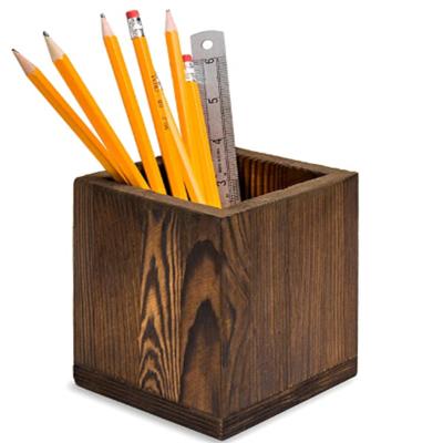 China Wooden Wooden Pen Pencil Holder Stand Office Multi Purpose Pencil Cup Pot Desk Organizer for sale