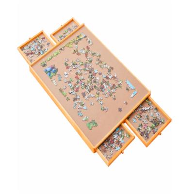 China Educational Jumbo Toy 1500 Piece Puzzle Board 34 x 26 Inch Wooden Puzzle Board with 4 Removable Storage Drawers for sale