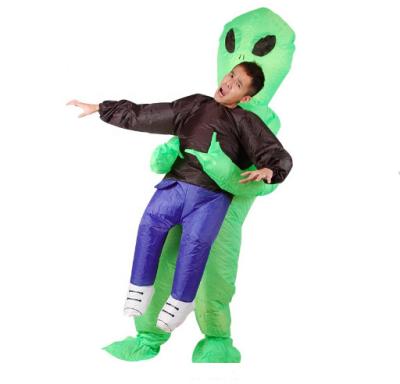 China Party Green Stranger Halloween Party Funny Dress PVC Inflatable Costumes For Adults for sale