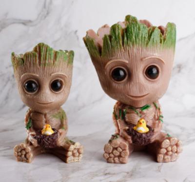 China New Polyresin Model Toy Guardians China Of The Galaxy Groot Flowerpot Penholder Baby Flowerpot Hanging Cute Toy Figure +Groot for sale