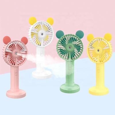 China Multispeed Portable Rechargeable Water Spray Fan Table Cartoon Animal Usb for sale